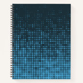 Blue, modern, retro, cool, trendy dot pattern notitieboek (Voorkant)