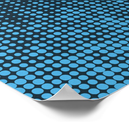 Blue, modern, retro, cool, trendy dot pattern poster (Hoek)