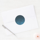 Blue, modern, retro, cool, trendy dot pattern ronde sticker (Envelop)