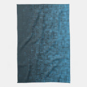Blue, modern, retro, cool, trendy dot pattern theedoek (Verticaal)