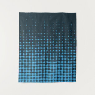 Blue, modern, retro, cool, trendy dot pattern wandkleed