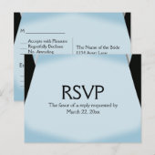 Blue Modern Save the Date Menu RSVP (Voorkant / Achterkant)