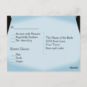 Blue Modern Save the Date Menu RSVP (Achterkant)