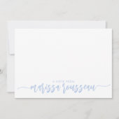 Blue Modern Script Name Personalized Note Kaart Notitiekaartje (Voorkant)
