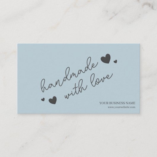 Blue Modern Script QR-code, dank u Visitekaartje (Voorkant)