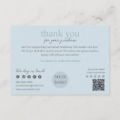 Blue Modern Script QR-code, dank u zakelijk Informatiekaartje (Achterkant)