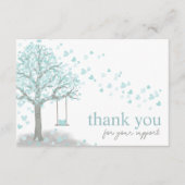 Blue Modern Script QR-code, dank u zakelijk Informatiekaartje (Voorkant)