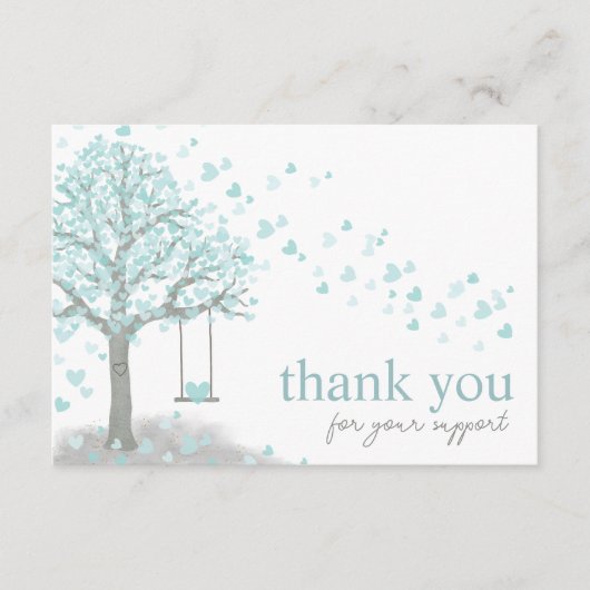 Blue Modern Script QR-code, dank u zakelijk Informatiekaartje (Voorkant)