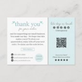 Blue Modern Script QR-code, dank u zakelijk Informatiekaartje (Achterkant)