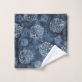 Blue Modern Shibori Indigo Bad Handdoek (Wasdoekje)