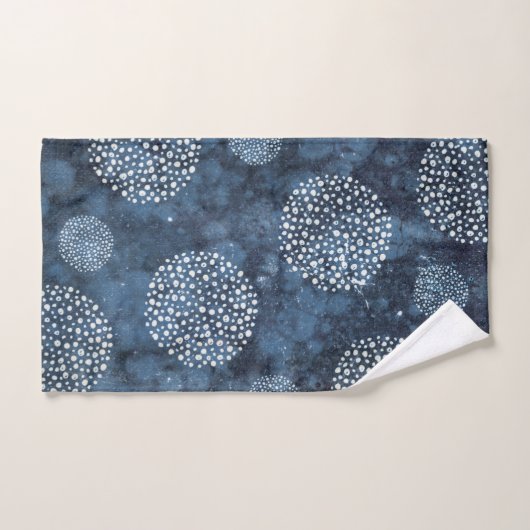  Blue Modern Shibori Indigo Bad Handdoek (Handdoek)