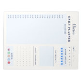 Blue Modern Simple Custom Daily Planner Schedule  Notitieblok (Voorkant)