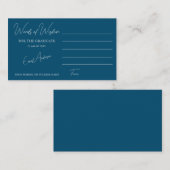 Blue Modern Simple Words of Wisdom Afstuderen Informatiekaartje (Voorkant / Achterkant)