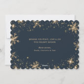 Blue Modern Snowflake Foto Vrolijke Kerst Kaart (Achterkant)