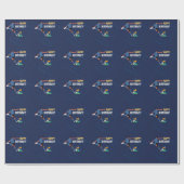 Blue Modern Soccer Happy Birthday Party Cadeaupapier (Vlak)