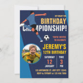 Blue Modern Soccer Kids Verjaardagskampioenschap Kaart (Voorkant)