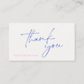 Blue Modern, social media  icons thank you card  Visitekaartje (Voorkant)