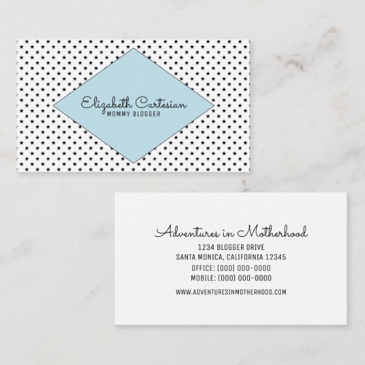 Blue Modern Stars Visitekaartje Contactkaartje (Voorkant / Achterkant)