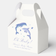 Blue Modern Summer Dolphin Stars Baby shower