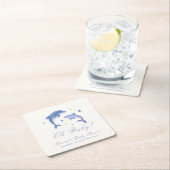 Blue Modern Summer Dolphin Stars Baby shower Kartonnen Onderzetters (Insitu)