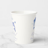Blue Modern Summer Dolphin Stars Baby shower Papieren Bekers (Links)