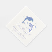 Blue Modern Summer Dolphin Stars Baby shower Servet (Hoek)