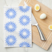 Blue Modern Sunbursts Theedoek (Quarter Fold)