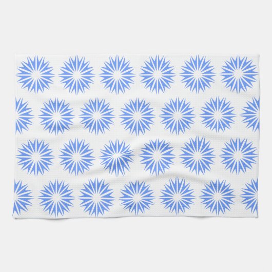 Blue Modern Sunbursts Theedoek (Horizontaal)