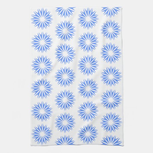 Blue Modern Sunbursts Theedoek (Verticaal)