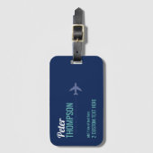 Blue Modern Traveler Name identifier Bagagelabel (Voorkant (verticaal))