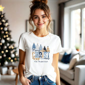 Blue Modern Trees Christelijk Jesus Kerstnaam T-shirt