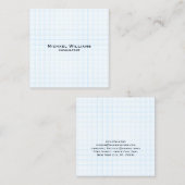 Blue Modern Trendy Checkminimalist Professional Vierkante Visitekaartje (Voorkant / Achterkant)
