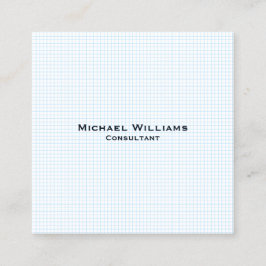 Blue Modern Trendy Checkminimalist Professional Vierkante Visitekaartje