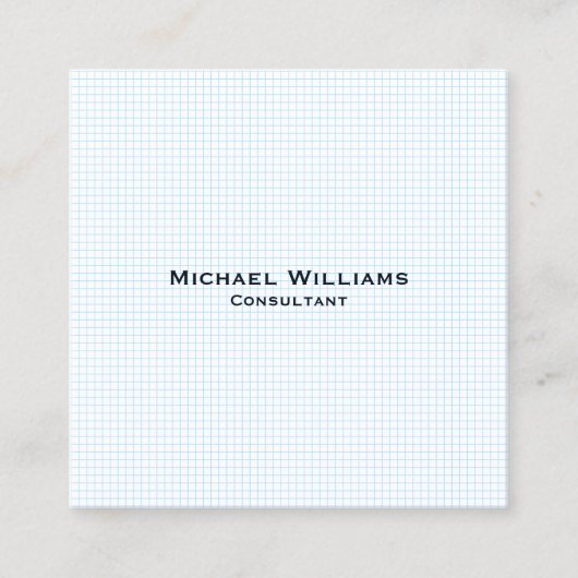 Blue Modern Trendy Checkminimalist Professional Vierkante Visitekaartje (Voorkant)