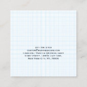 Blue Modern Trendy Checkminimalist Professional Vierkante Visitekaartje (Achterkant)