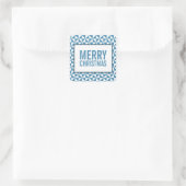 Blue Modern Triangles Holiday Stickers (Tas)