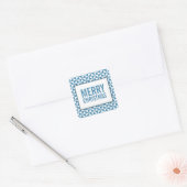 Blue Modern Triangles Holiday Stickers (Envelop)