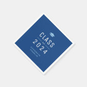 Blue Modern Typografie Klasse van 2024 Afstuderen Servet (Hoek)