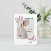 Blue Modern Typography Happy New Year 2022 Photo Feestdagenkaart (Staand voorkant)