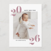 Blue Modern Typography Happy New Year 2022 Photo Feestdagenkaart (Voorkant)