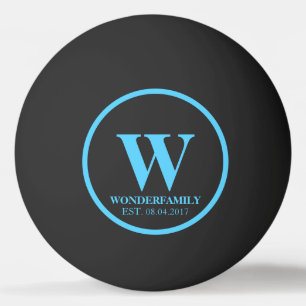 Blue Modern Wedding Newly Wed Monogram Pingpongbal