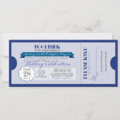 Blue Modern Wedding Ticket uitnodiging (Voorkant)