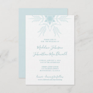blue modern WINTER WONDERLAND bruiloft Kaart