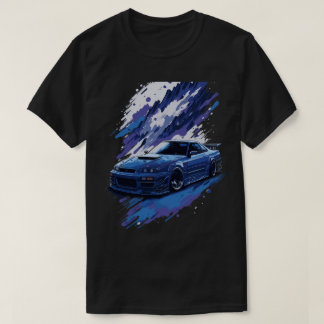 Blue Modified Skyline in een plons van verf, Cool T-shirt