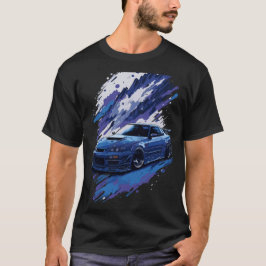 Blue Modified Skyline in een plons van verf, Cool  T-shirt