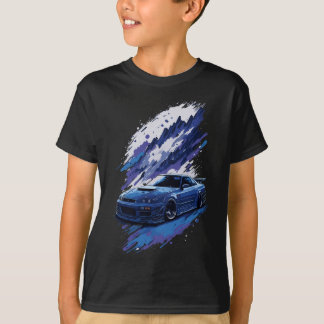 Blue Modified Skyline in een splash van Paint Gift T-shirt