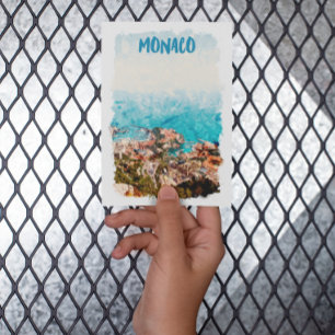 Blue Monaco Ocean Uitzicht Painting Briefkaart