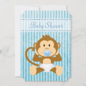 Blue Monkey Baby shower Het Een Jongen Uitnodiging (Voorkant)