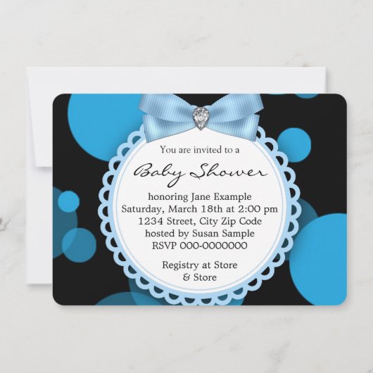 Blue Monkey Baby shower Kaart (Achterkant)