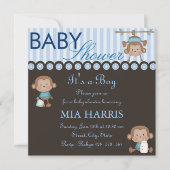 Blue Monkey Design Baby shower Kaart (Voorkant)